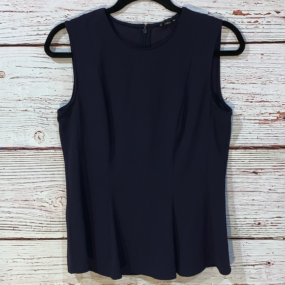 Ann Taylor Sleeveless Peplum Tank Blue Size 4 - Picture 2 of 8